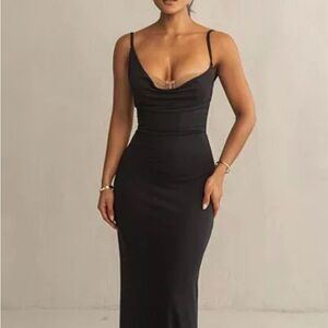 JLUXLABEL Black Maxi Dress NEW